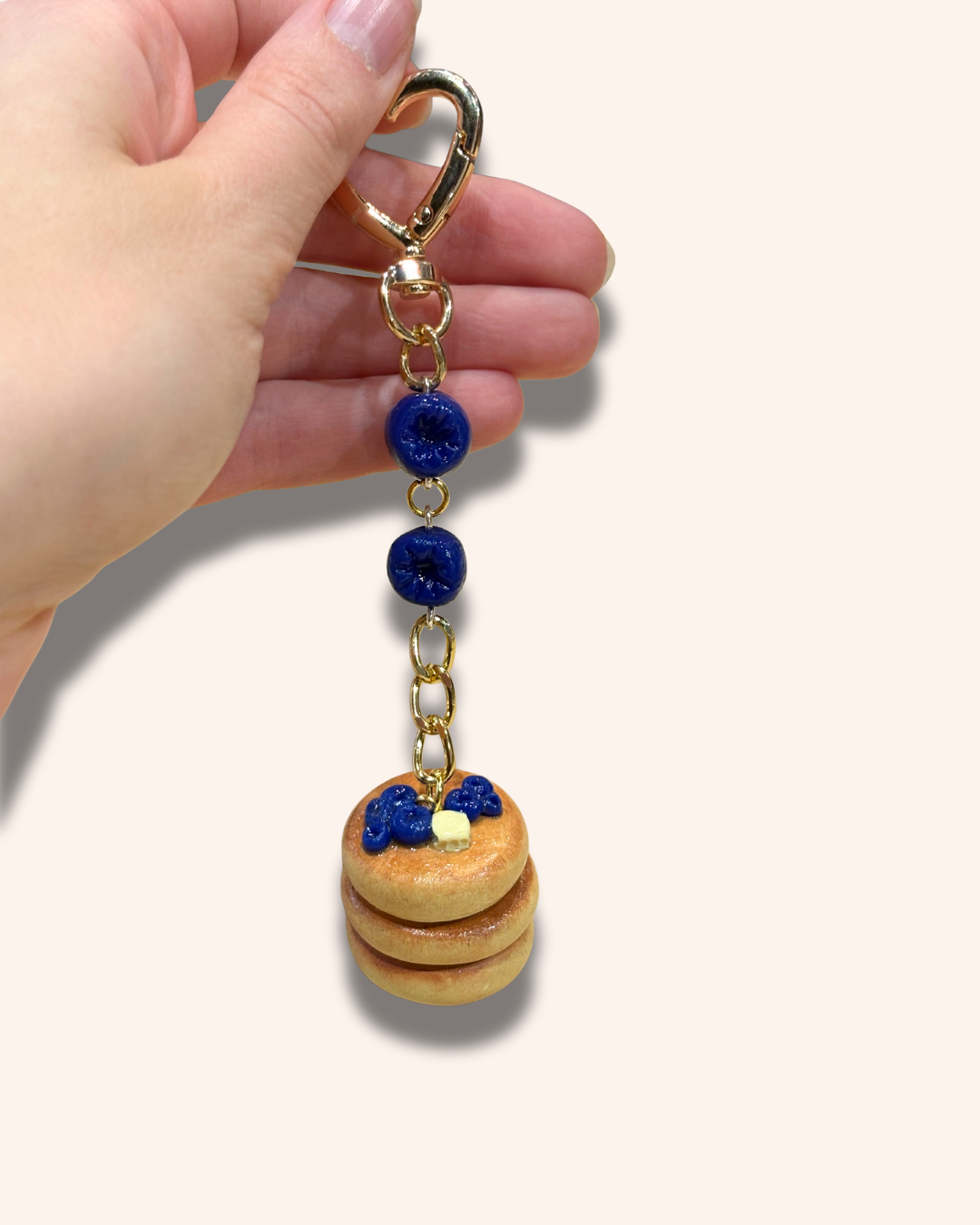 Double Stack Blueberry Pancake Keychain