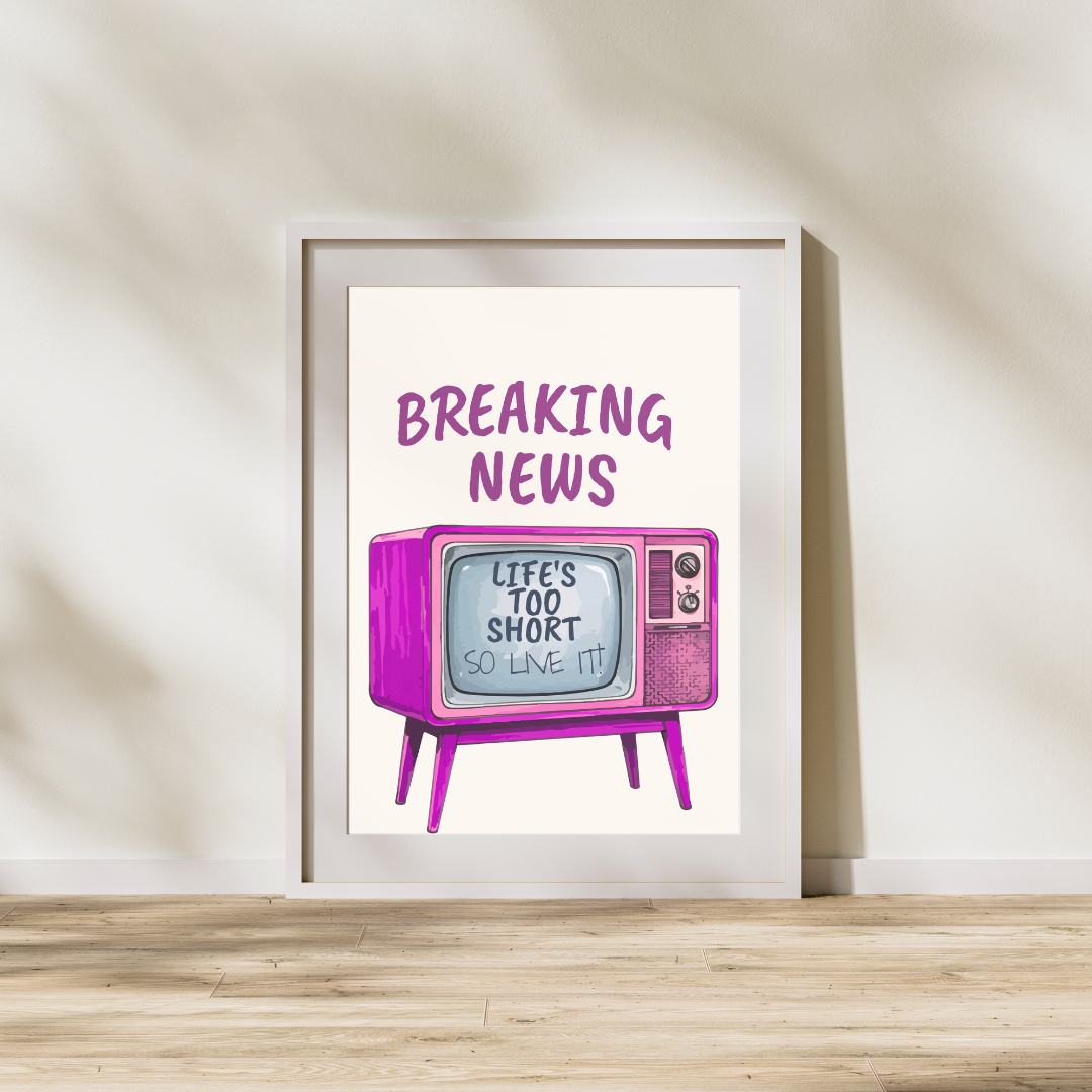 Breaking News Retro Wall Print