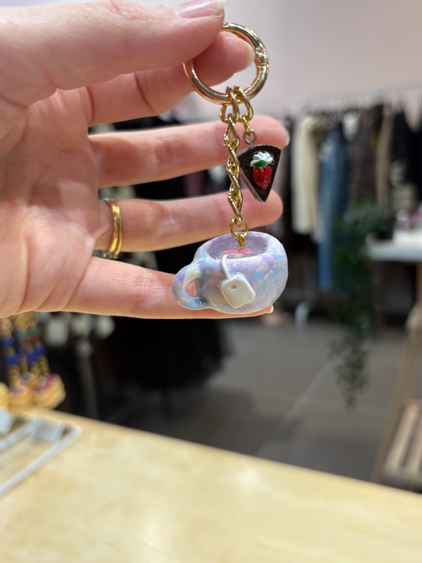 Tiny Tea Time Keychain ☕