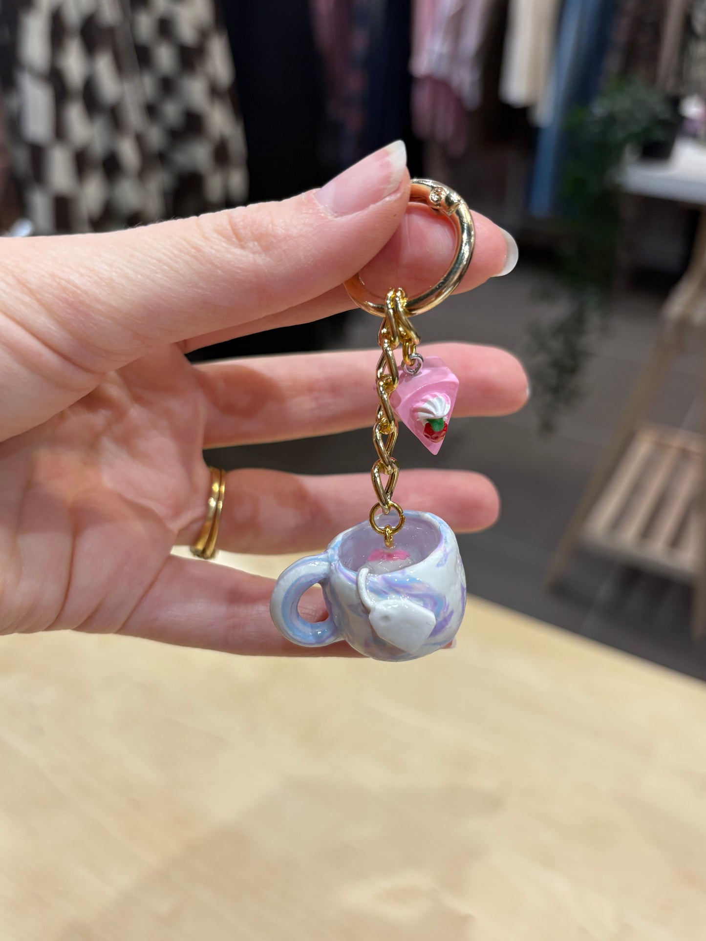 Tiny Tea Time Keychain ☕