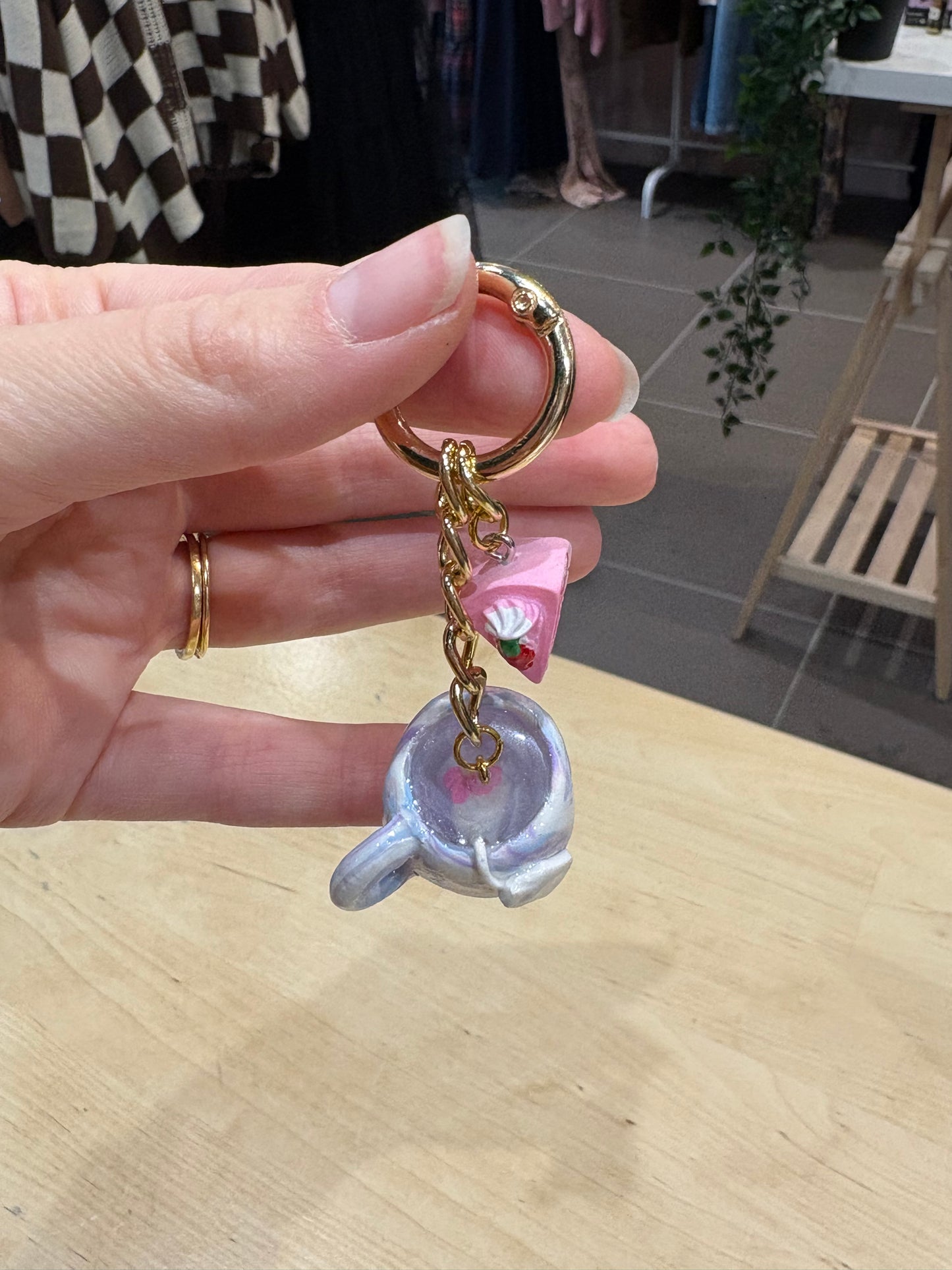 Tiny Tea Time Keychain ☕