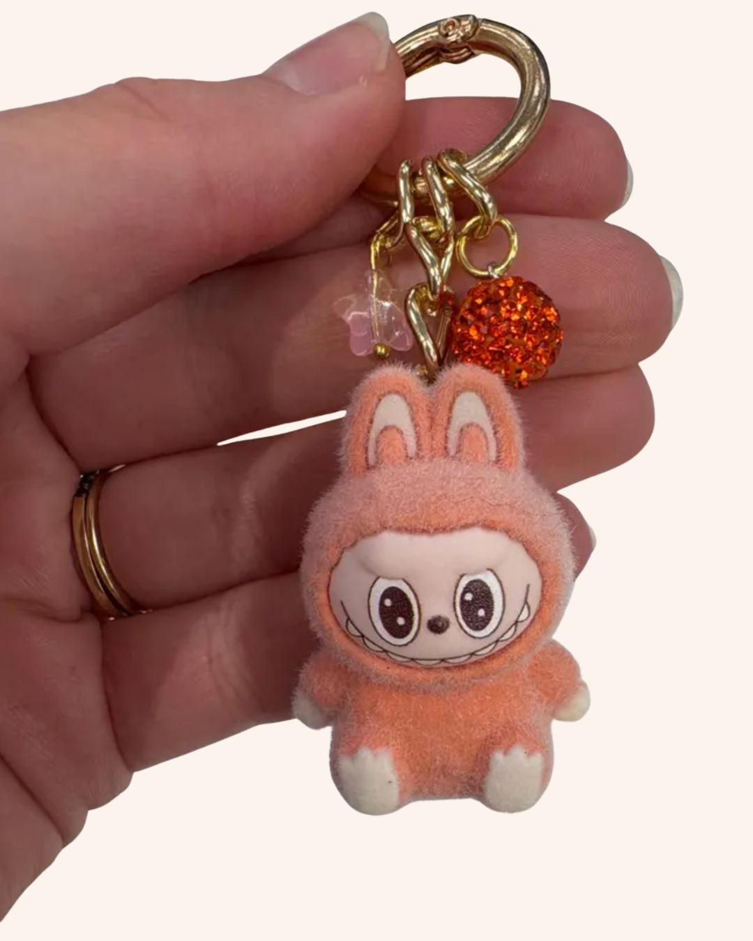 Cartoon Rabbit Sitting Themed Purse Keychain