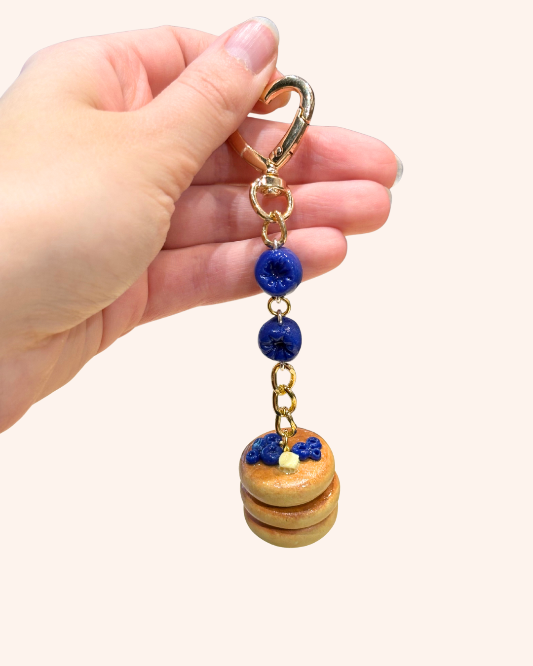 Double Stack Blueberry Pancake Keychain