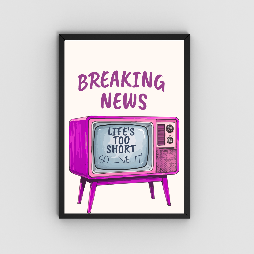 Breaking News Retro Wall Print