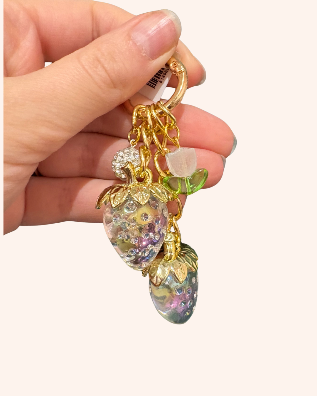 Iridescent Strawberry Keychains