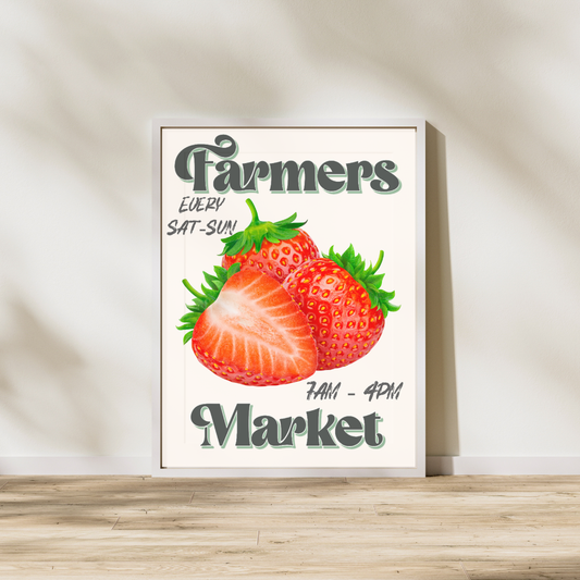 Farmers Market Strawberry Wall Print