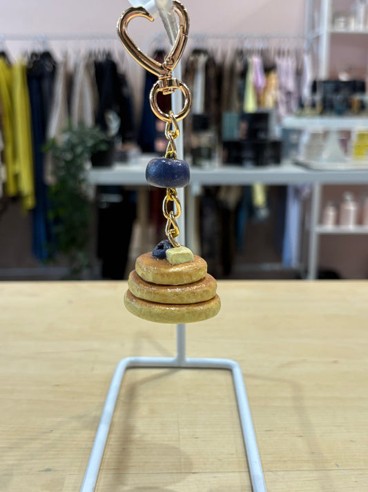 🫐 Blueberry Pancake Keychain with Heart Clasp ✨