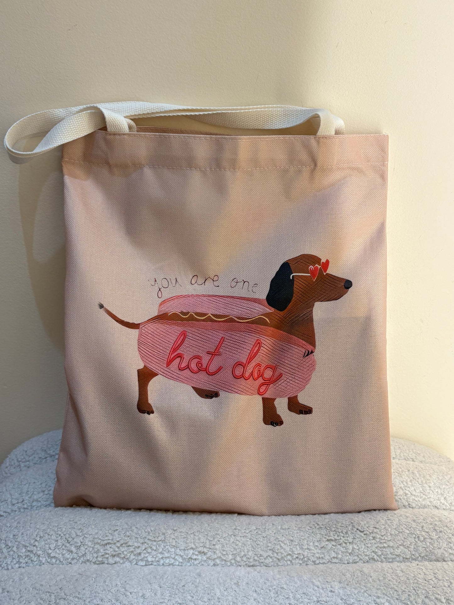 "You Are My Hot Dog " Dachshund Tote Bag