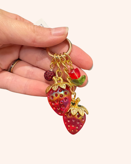 Iridescent Strawberry Keychains