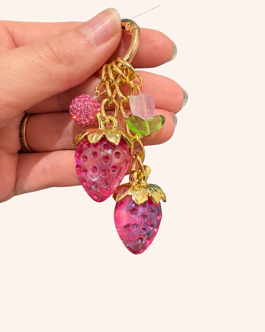 Iridescent Strawberry Keychains