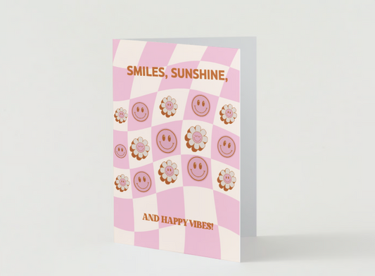 Smiley Face & Daisy Birthday Card