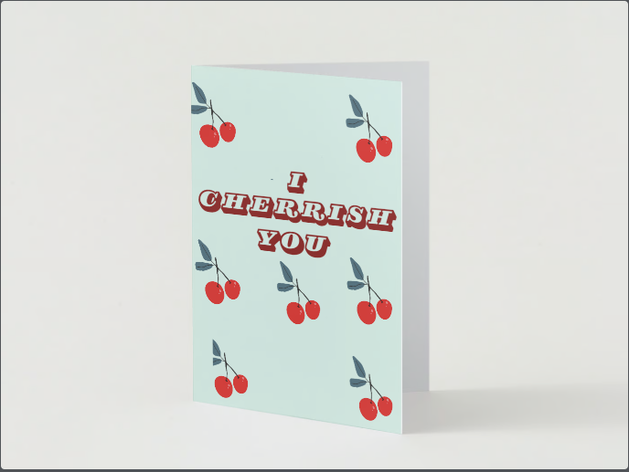 I Cherish You Cherry Card