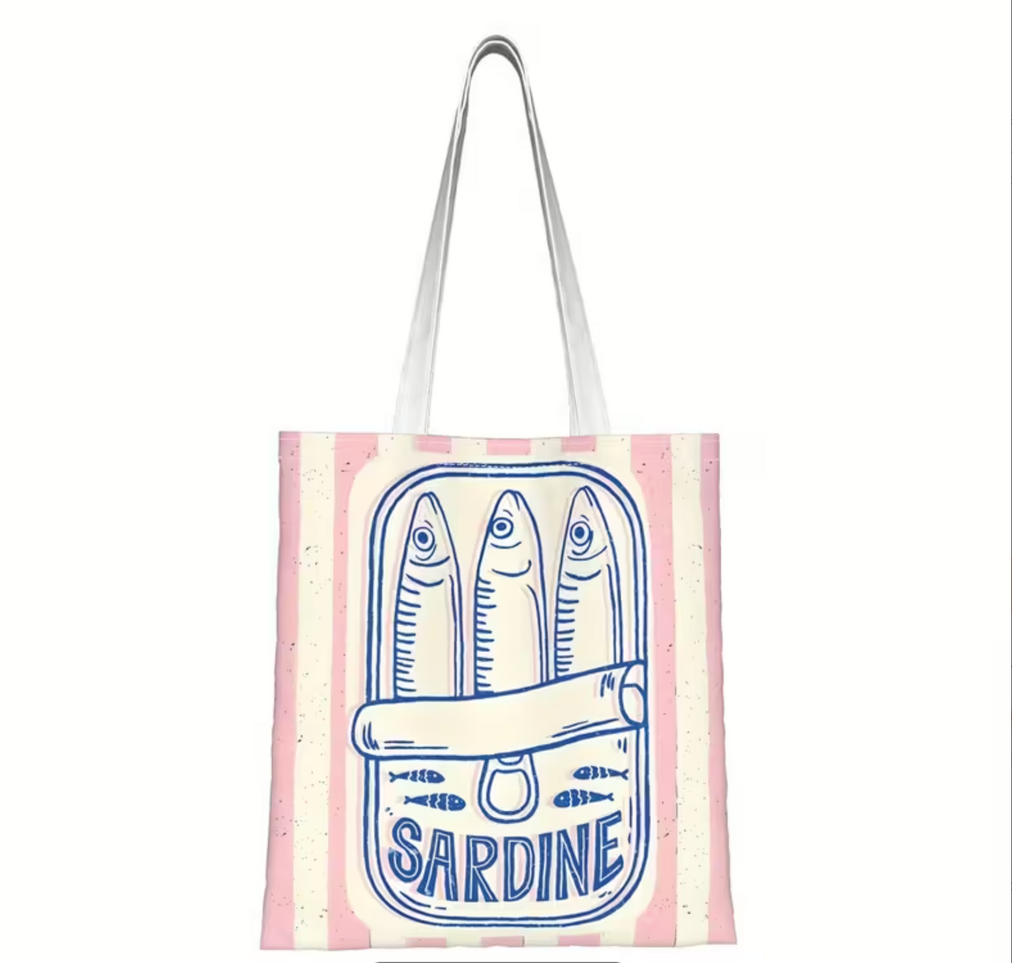 Candy Stripe Sardine Tote Bag