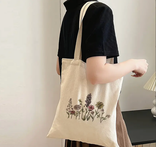 Floral Canvas Tote Bag
