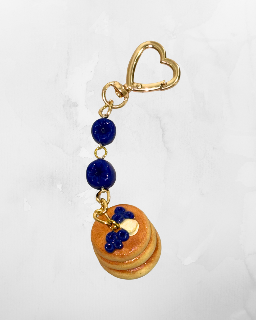 Double Stack Blueberry Pancake Keychain