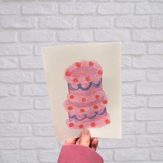 Chaotic Cherry Cake Wall Print
